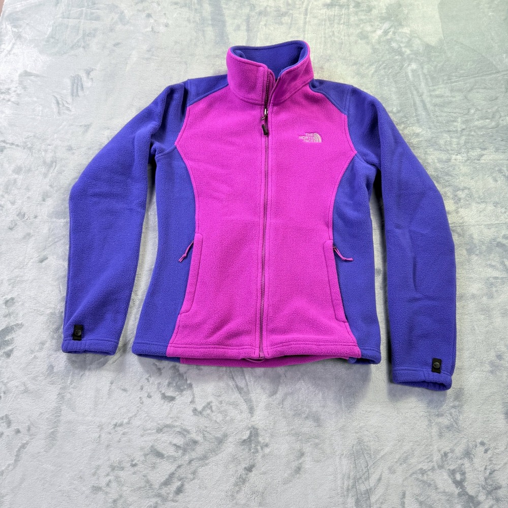 The North Face TKA 100 Glacier Fleece Jacket Womens Small Pink Purple Full Zip